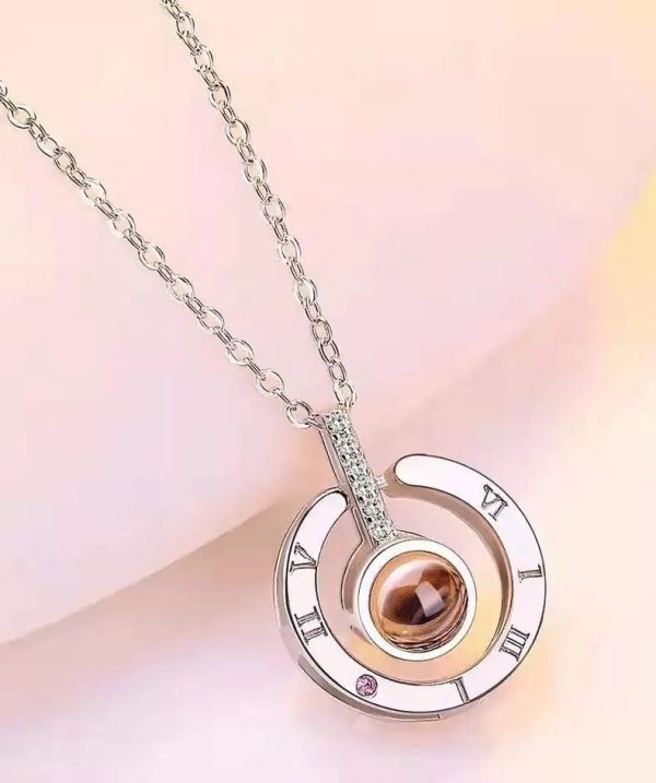 Custom Minimalist Roman Numerals Hidden Photo Necklace - Image 3