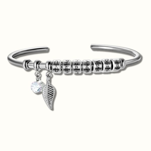 Custom Mother Bangle with Birthstone and Children's Name - Image 4