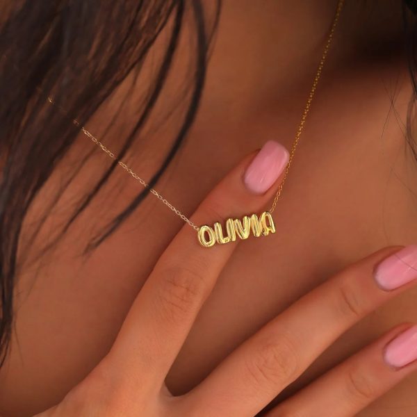 Custom Name in 3D Bubble Letters Necklace - Image 5