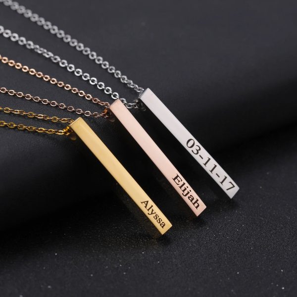 Custom Name Vertical Bar Necklace - Image 3