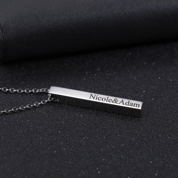 Custom Name Vertical Bar Necklace - Image 9