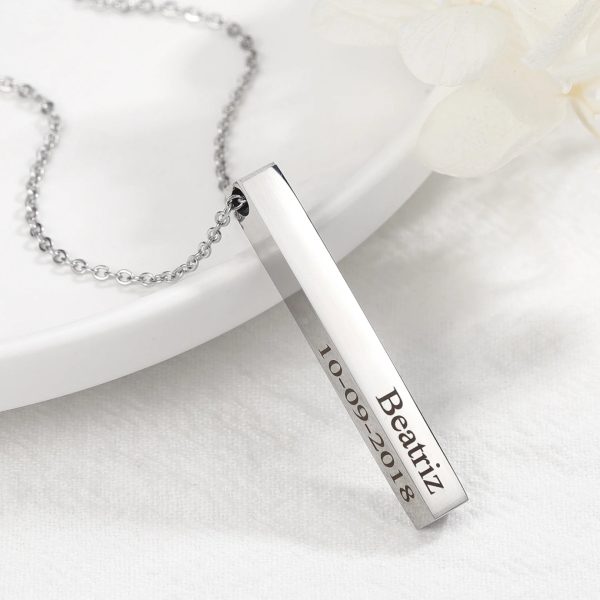 Custom Name Vertical Bar Necklace - Image 7