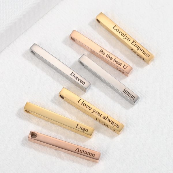 Custom Name Vertical Bar Necklace - Image 5