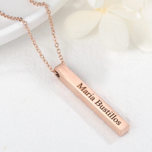 Custom Name Vertical Bar Necklace - Image 8