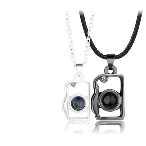 Custom Photo Projection 2 pcs Magnetic Camera Necklace - Image 2