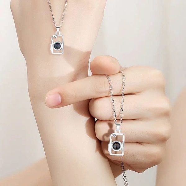 Custom Photo Projection 2 pcs Magnetic Camera Necklace - Image 4