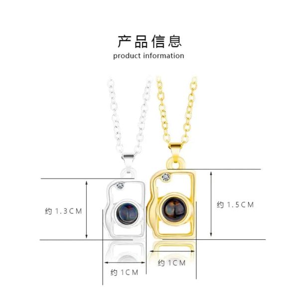 Custom Photo Projection 2 pcs Magnetic Camera Necklace - Image 5