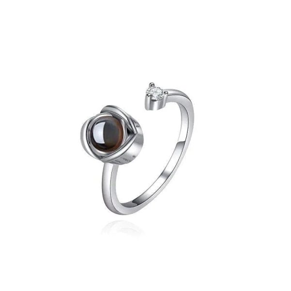 Custom Photo Projection Adjustable Flower Ring - Image 5