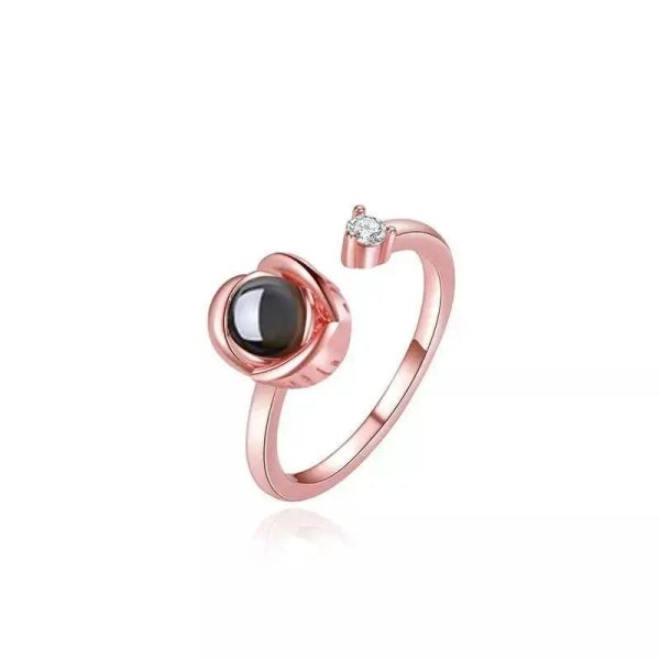 Custom Photo Projection Adjustable Flower Ring - Image 3