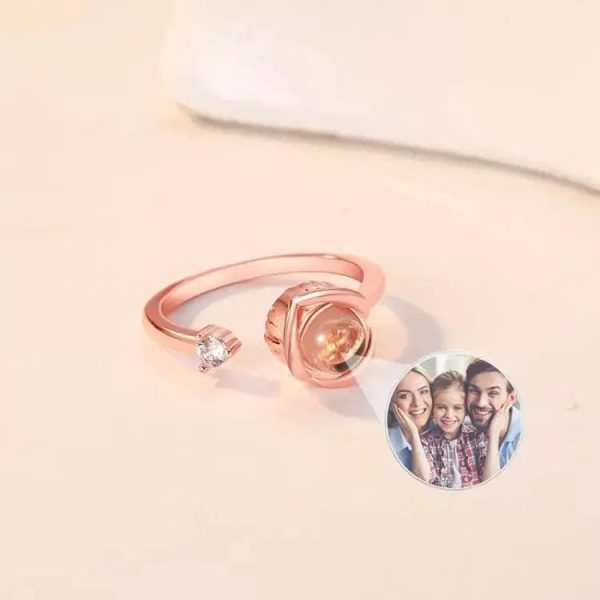 Custom Photo Projection Adjustable Flower Ring - Image 4