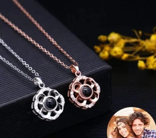 Custom Photo Projection Clover Necklace - Image 2