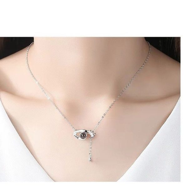 Custom Photo Projection Evil Eye Pendant Necklace - Image 3