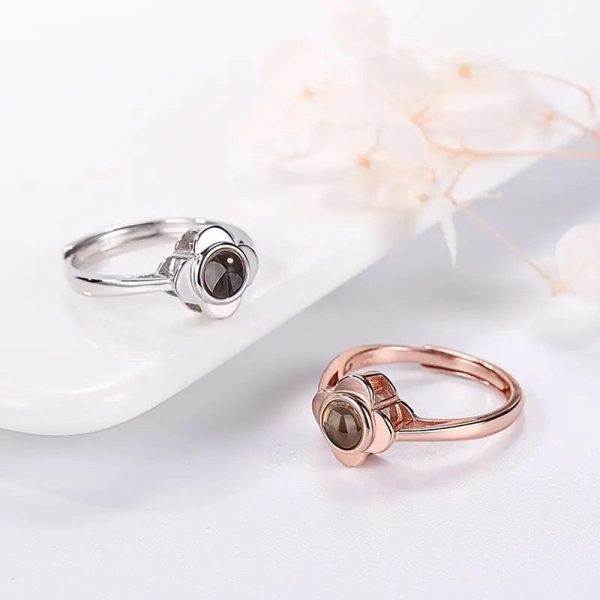 Custom Photo Projection Four Petals Flower Ring - Image 6