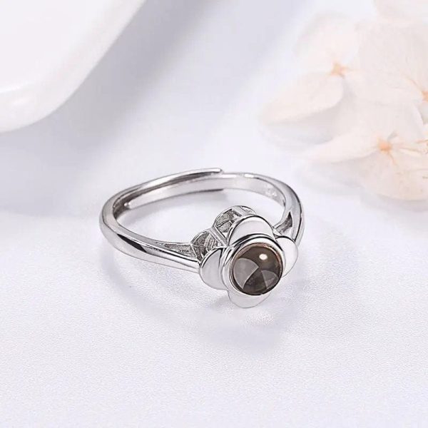 Custom Photo Projection Four Petals Flower Ring - Image 3