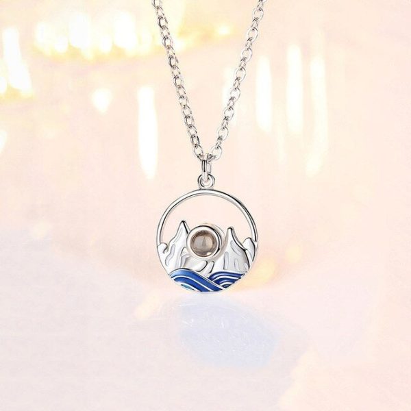 Couples Matching Mountain & Sea Pendant Necklaces - Image 2