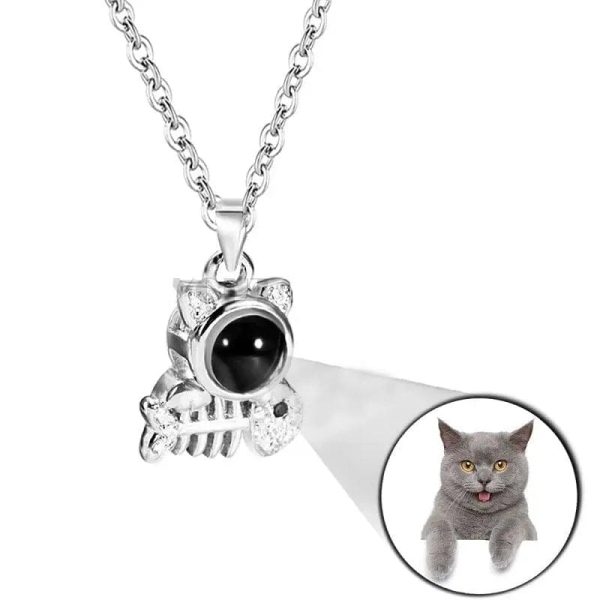Custom Photo Projection Pet Fish-bone Shape Necklace - Image 2