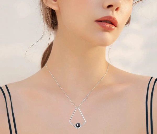 Custom Photo Projection Polygon Pendant Necklace - Image 3