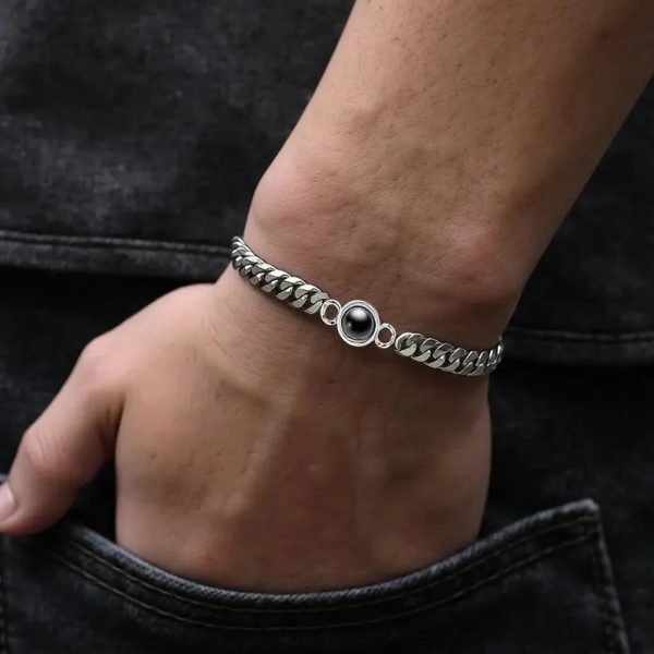Custom Photo Projection Thick Chain Bracelet - Image 5