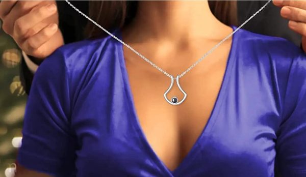 Custom Photo Projection U-Shaped Pendant Necklace - Image 3