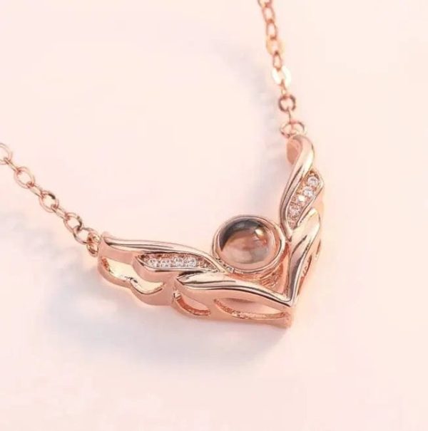 Custom Photo Projection Wings Necklace - Image 2
