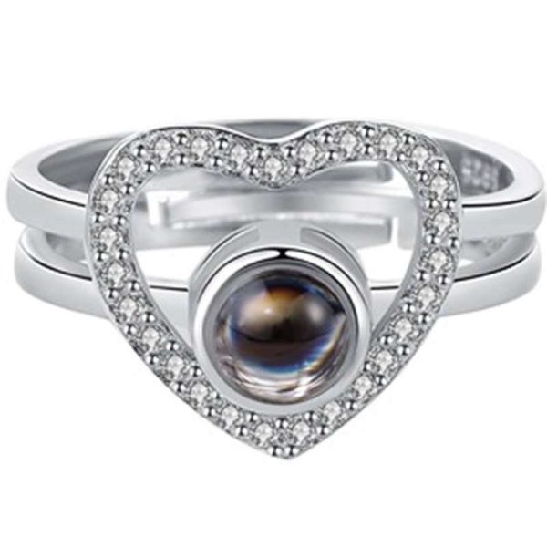 Custom Secret Heart  Hidden Photo Ring - Image 2